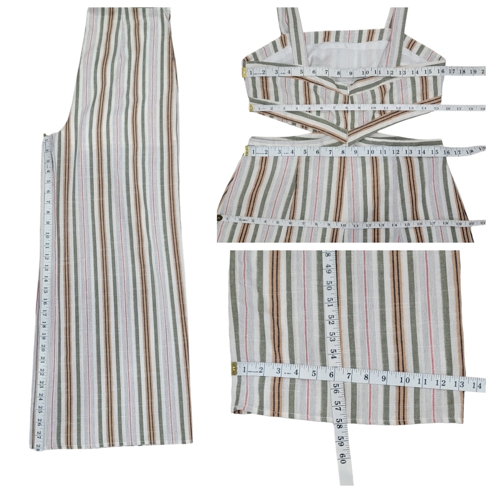Talulah Striped Wide Leg Jumpsuit Side Cutouts Coastal Lightweight Women… - Picture 15 of 17